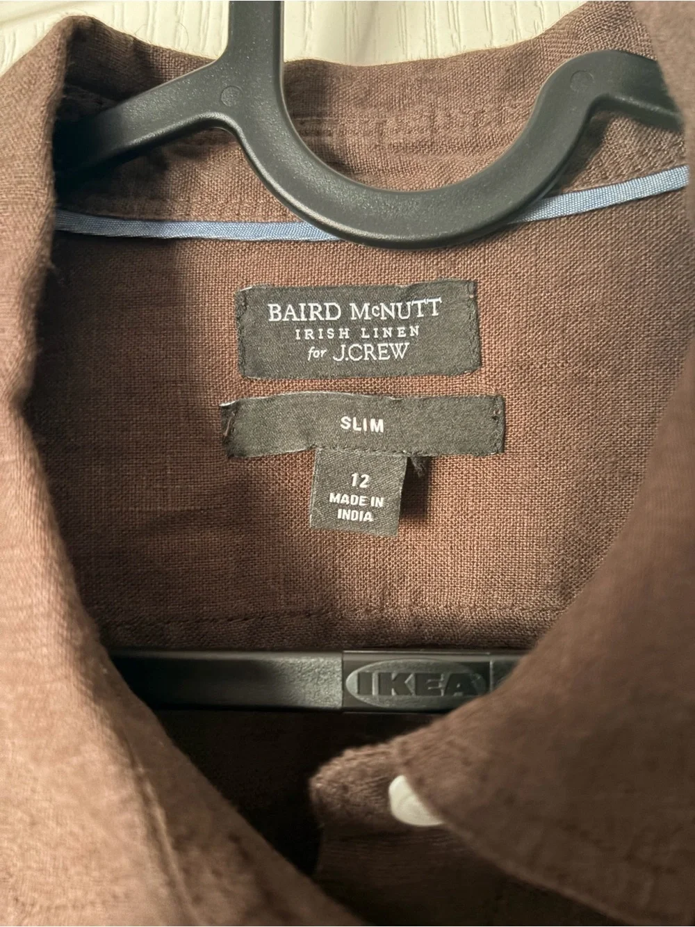 J. Crew Baird McNutt Women’s Brown Button-Up Linen Shirt, Slim, 12
